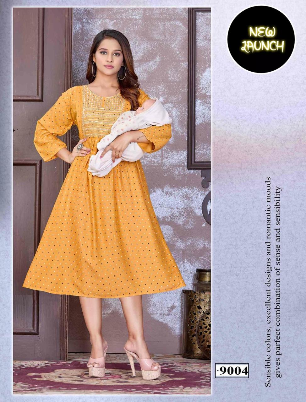 Jlf Haldi Vol 5 Designer Printed Feeding Kurti Catalog
